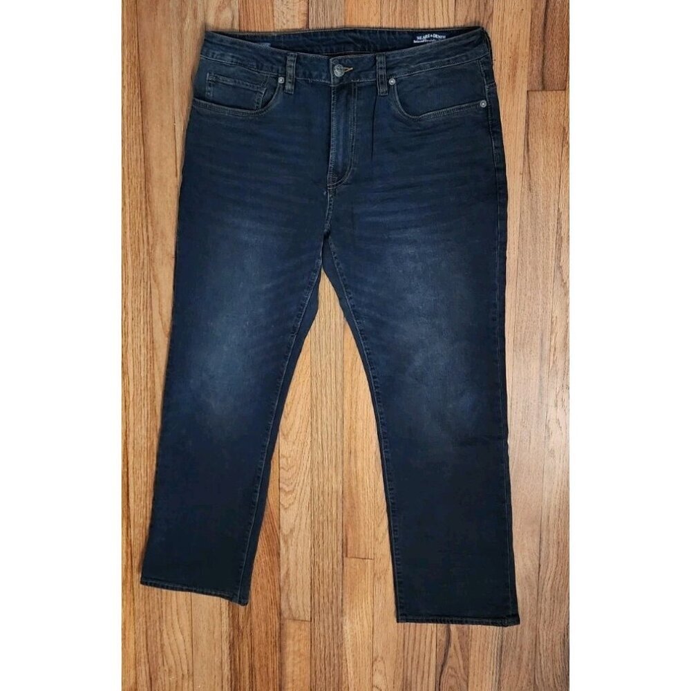 Buffalo David Bitton Jeans 36x30 Blue Relaxed Straight Stretch Driven Basic Dark